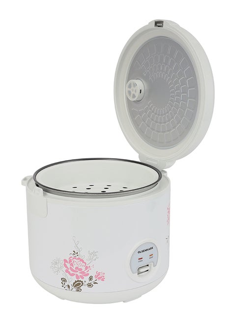 3 in 1 Automatic Rice Cooker, 1.8 L Capacity, 3 in 1 Functions, Cook, Steam and Keep Warm, Aluminum Non-Stick Inner Pot and Plastic Steamer, Easy to Operate 1.8 L 708 W OMRC2251 White