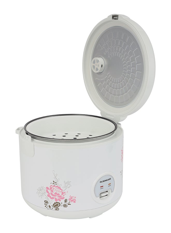 3 in 1 Automatic Rice Cooker, 1.8 L Capacity, 3 in 1 Functions, Cook, Steam and Keep Warm, Aluminum Non-Stick Inner Pot and Plastic Steamer, Easy to Operate 1.8 L 708 W OMRC2251 White