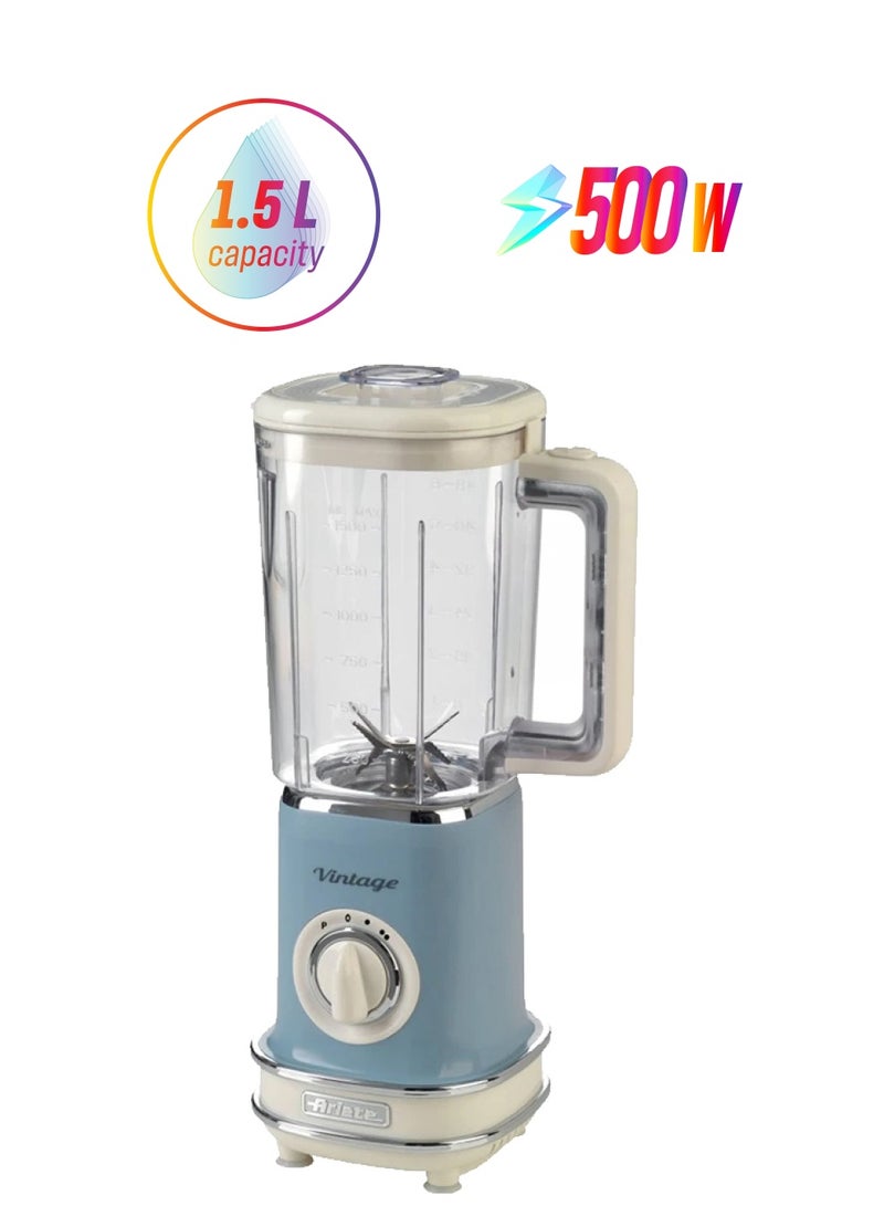 Ariete Vintage Blender 1.5 L 500 W ART568/1 Blue  - Image 1