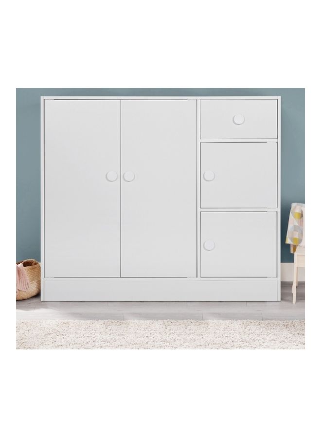 Home Box Vanilla Cody 1-Drawer Kids Cabinet With 4 Doors White 118x102x39.5cm - Image 1