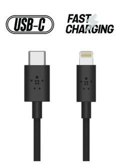 belkin USB-C to Lightning Cable (iPhone Fast Charging Cable for iPhone 14, 13, 12 or earlier) Boost Charge MFi-Certified iPhone USB-C Cable 1m Black  - Image 1