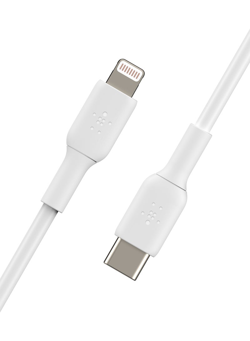 belkin - Belkin Usb-C To Lightning Cable (Iphone Fast Charging Cable For Iphone 13, 13 Pro, 13 Pro Max, 13 Mini And Earlier Models) Boost Charge Mfi-Certified Iphone Usb-C Cable (White, 1M) White - Image 1