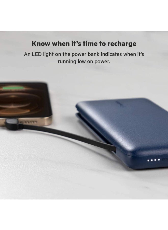 belkin - MFi Certified BoostCharge 10000mAh Power Bank wLightning  USB C Cables And USB C Charging Port  18W PD Fast Charger For Apple iPhone 1514 Or Older Google Samsung Huawei Macbook Pro iPadiPad Pro Blue/Black - Image 1
