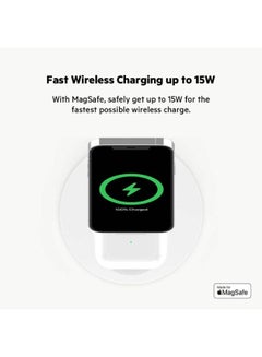 2-in-1 iPhone Wireless Charger With Magsafe, 15W Fast Charging iPhone Charger Stand For iPhone 14, 13, 12 Series, Airpods And Other Magsafe Enabled Devices With Included Power Adapter White - pnsku/N45800638A/45/_/1705055609/746fb94c-79d9-4ab6-821d-93305b095015