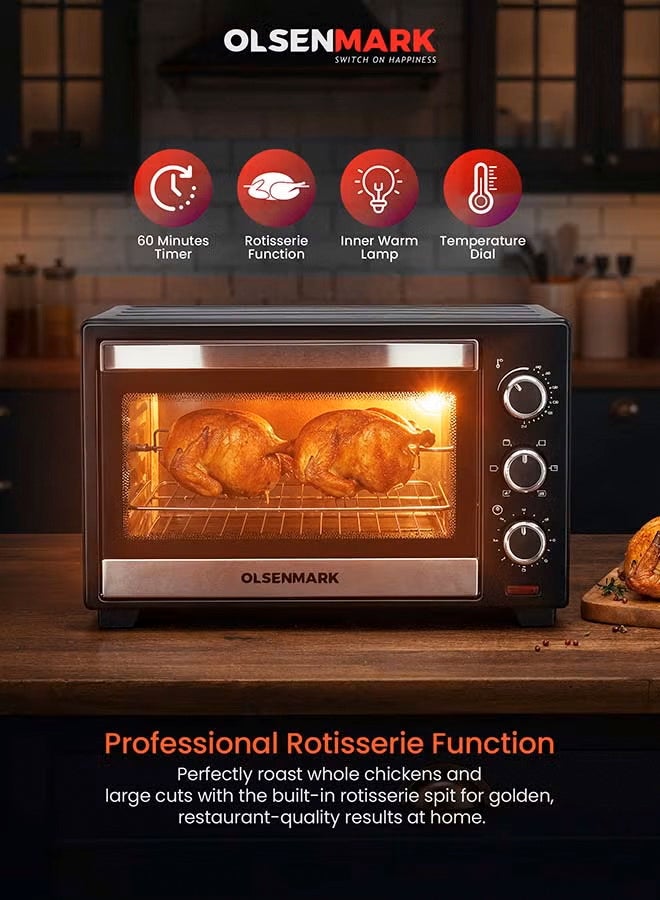 أولسنمارك فرن كهربائي مع شواية 25 L 1600 W OMO2277G أسود - Image 2