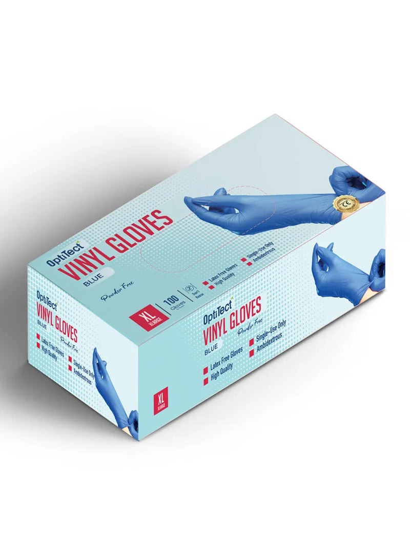 OptiTect 100-Piece Powder-Free Vinyl Gloves Extra Large - Image 1
