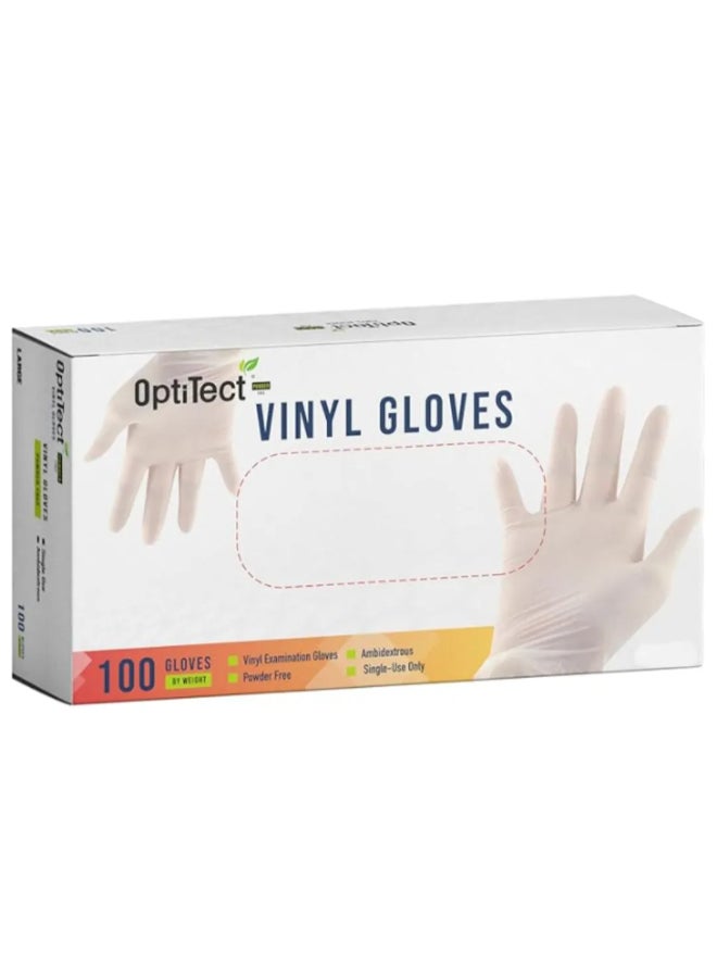 أوبتيتيكت قفازات من الفينيل خالية من البودرة مقاس كبير جداً من 100 قطعة - Image 1