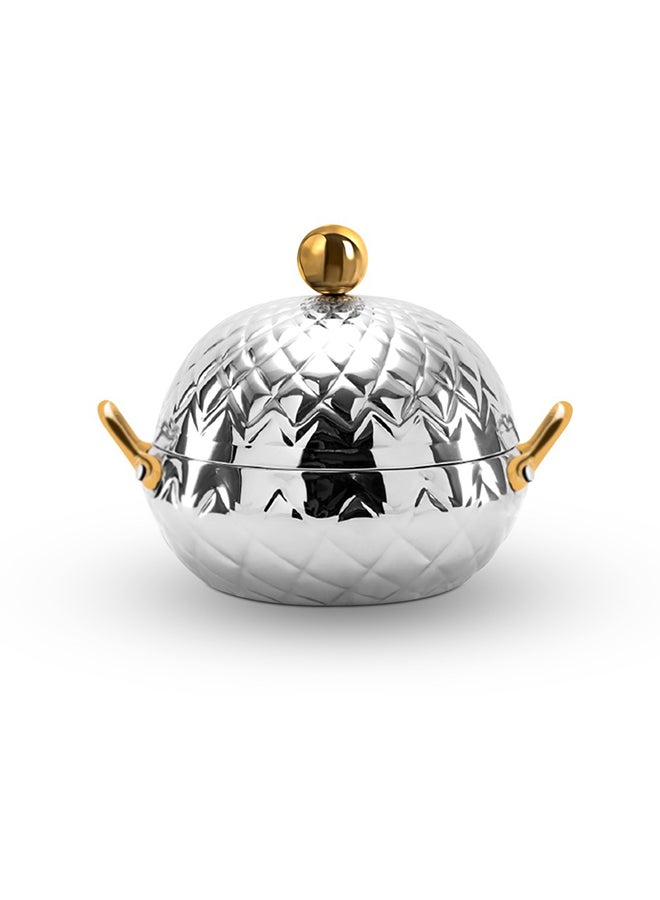 Stainless Steel Mughal Dome Hotpot Silver