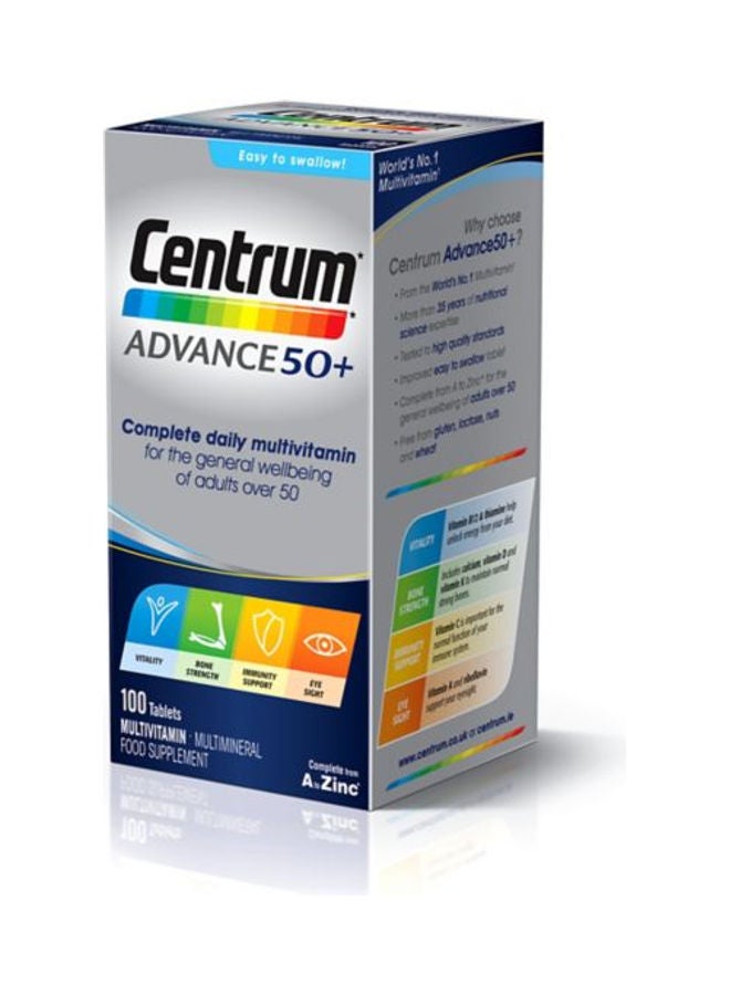 Centrum - Advance 50+ Multivitamins Food Supplement - 100 Tablets - Image 1