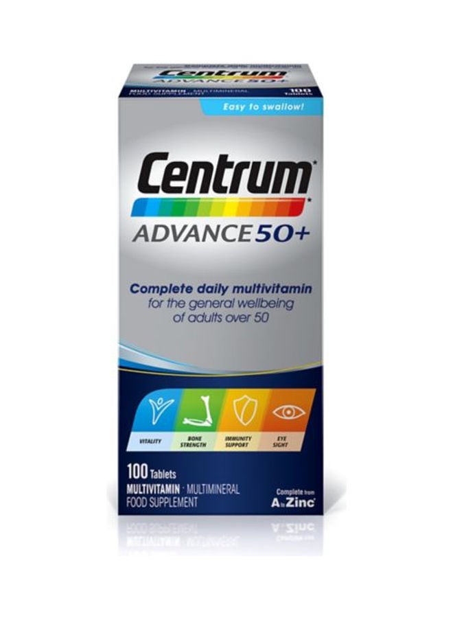 Centrum - Advance 50+ Multivitamins Food Supplement - 100 Tablets - Image 1