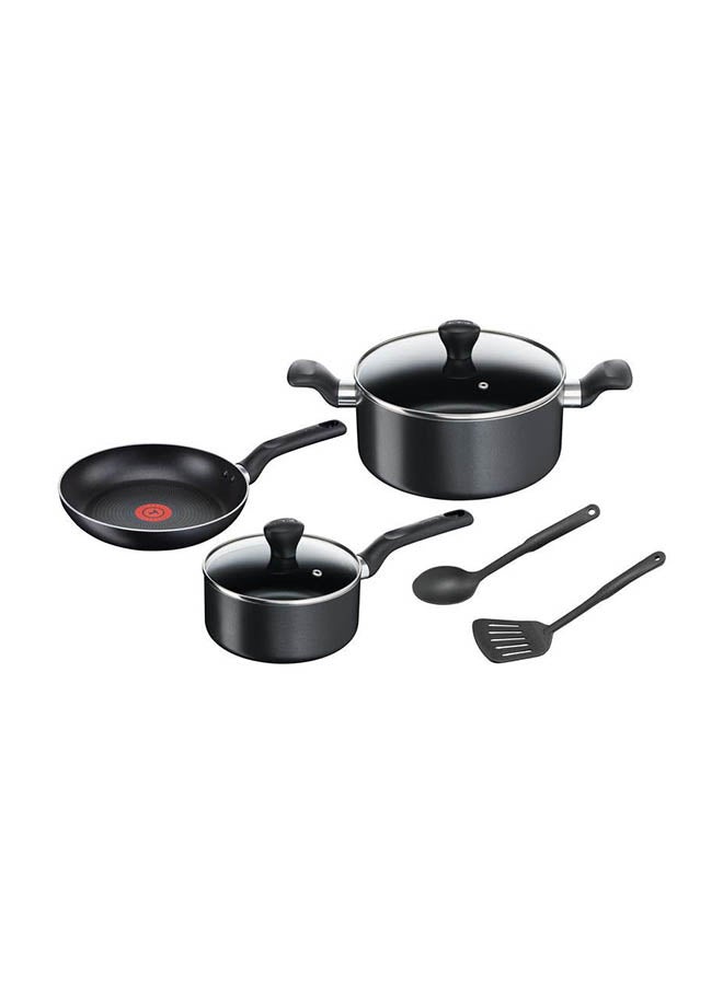 تيفال طقم أواني طهي سوبر كوك غير لاصقة من الألومنيوم من 7 قطع طراز B143S743 لون أسود 50سم - Image 1