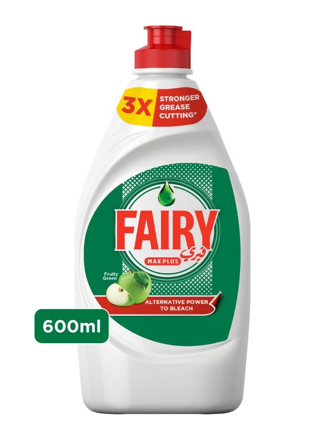 Fairy Plus Original Dishwashing Liquid Soap With Alternative Power To Bleach Green 600ml  - Image 1