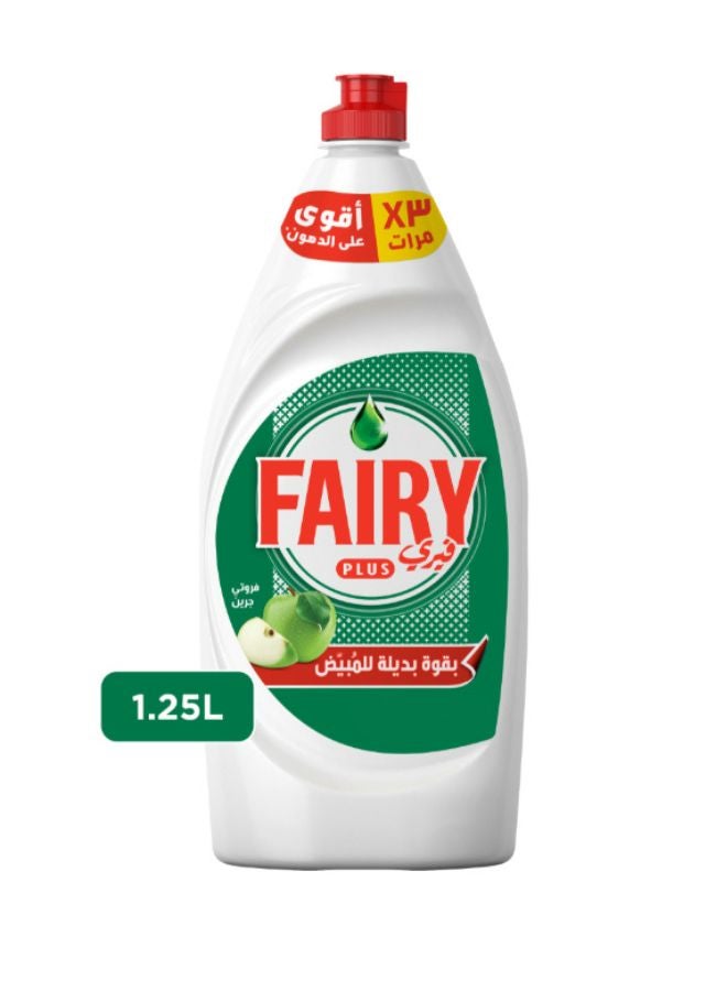 Fairy - Plus Fruity Green Dishwashing Liquid Soap With Alternative Power To Bleach 1.25Liters - Image 1