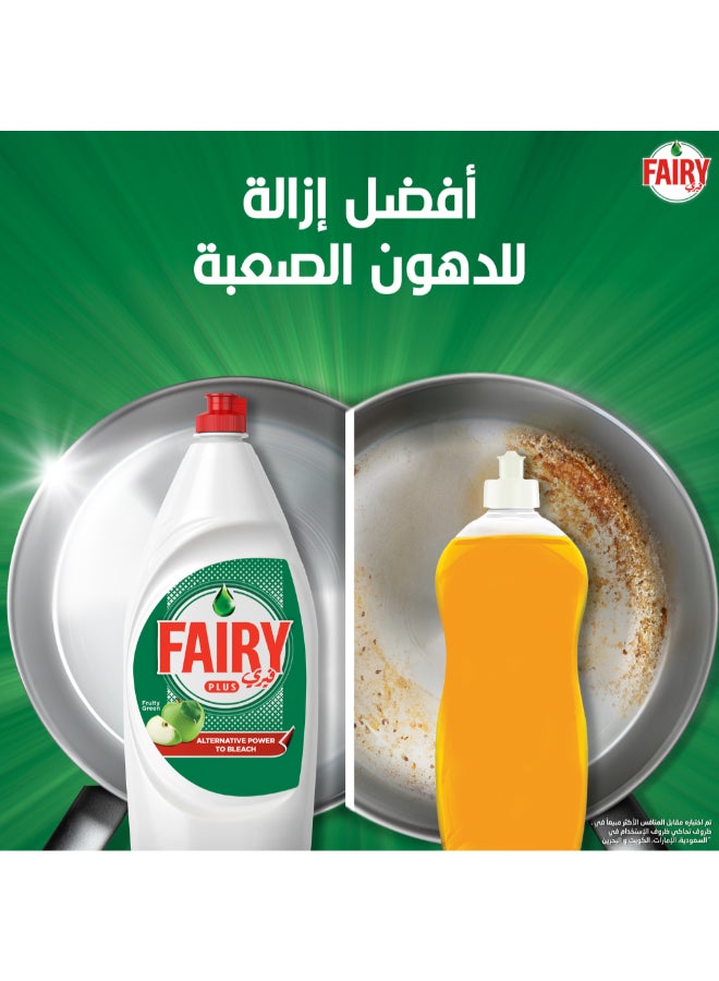 Fairy - Plus Fruity Green Dishwashing Liquid Soap With Alternative Power To Bleach 1.25Liters - Image 1