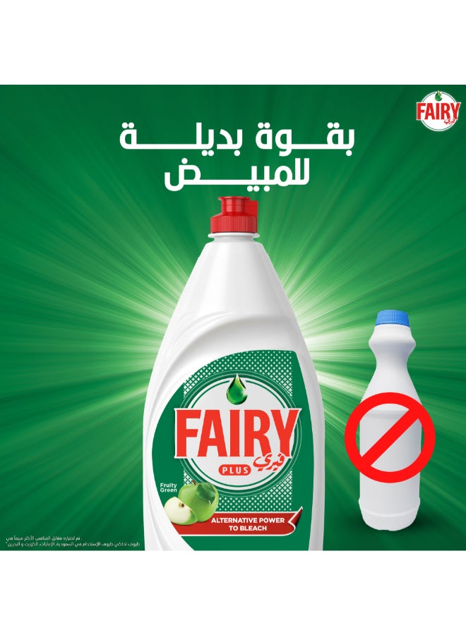 Fairy - Plus Fruity Green Dishwashing Liquid Soap With Alternative Power To Bleach 1.25Liters - Image 1