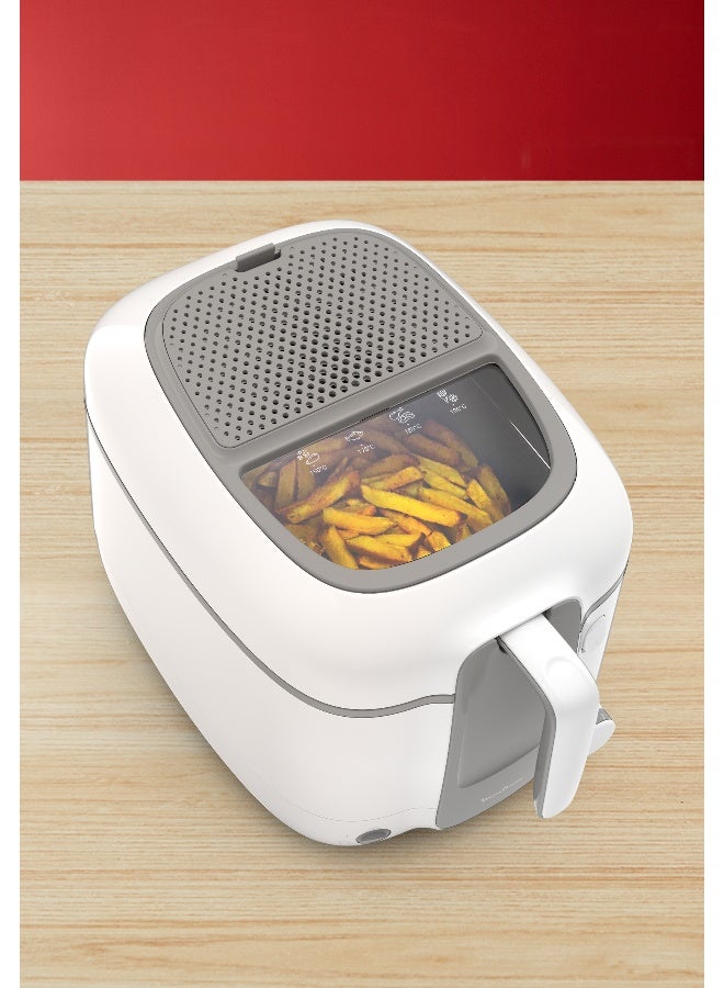 مولينكس مقلاة عميقة سوبر أونو، سعة كبيرة، أجزاء سهلة التنظيف وقابلة للإزالة في غسالة الأطباق، وعاء غير لاصق، فلترة للروائح، حماية من البقع بدون فوضى 2.2 لتر 1800.0 وات AM310028 أبيض 2.2 L 1800 W AM310028 أبيض - Image 5