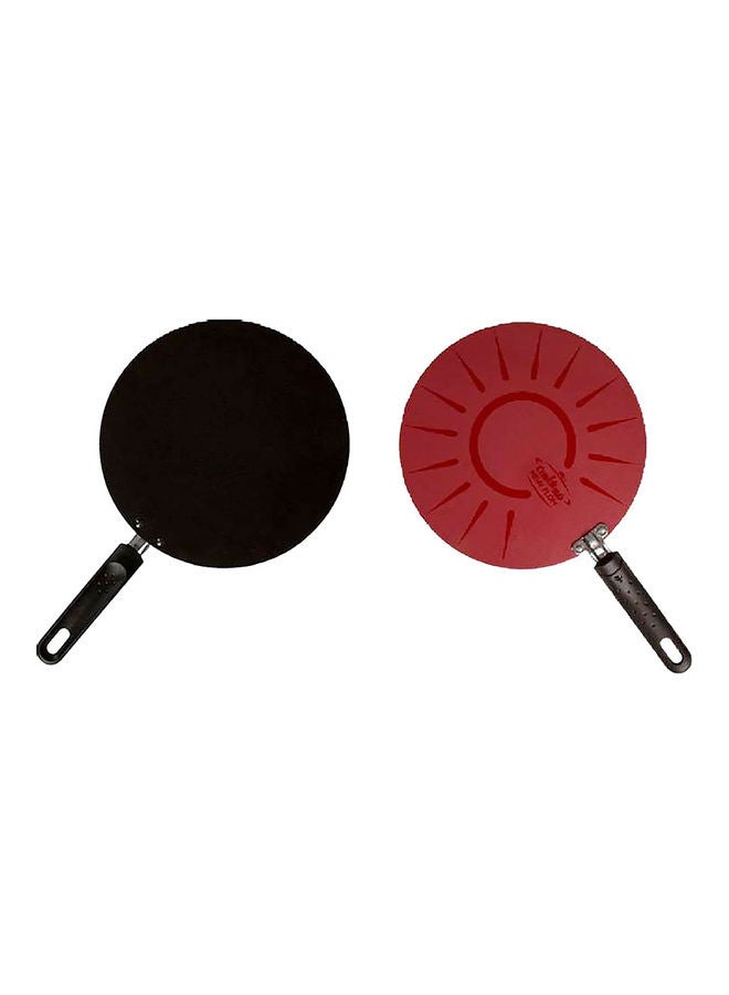 Newflon Pair Of Frying Pans Black and Red 30cm 