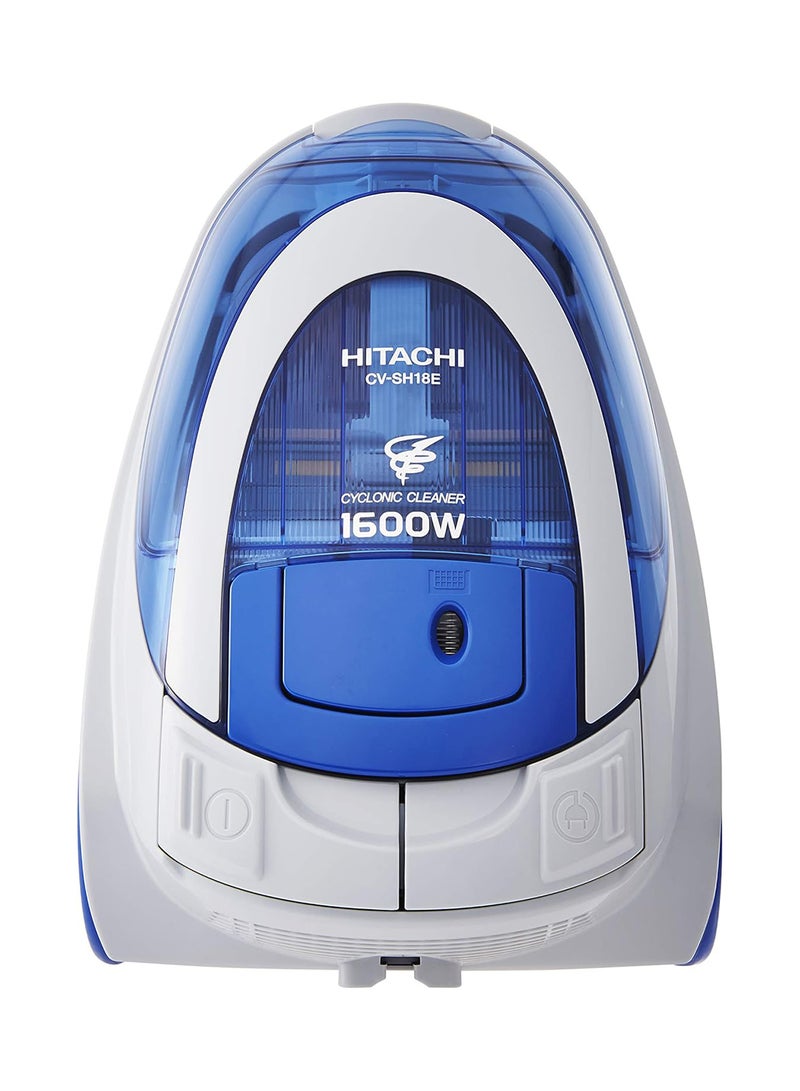 HITACHI Bagless 1600 Watts Powerful Vacuum Cleaner, 350 Watts Suction Power, Metal Extension Wand, Nano Titanium Filter, Anti Bacteria-Pet Care, Multi Surface, 5M Cord Length 1600 W CVSH18E Blue  - Image 1