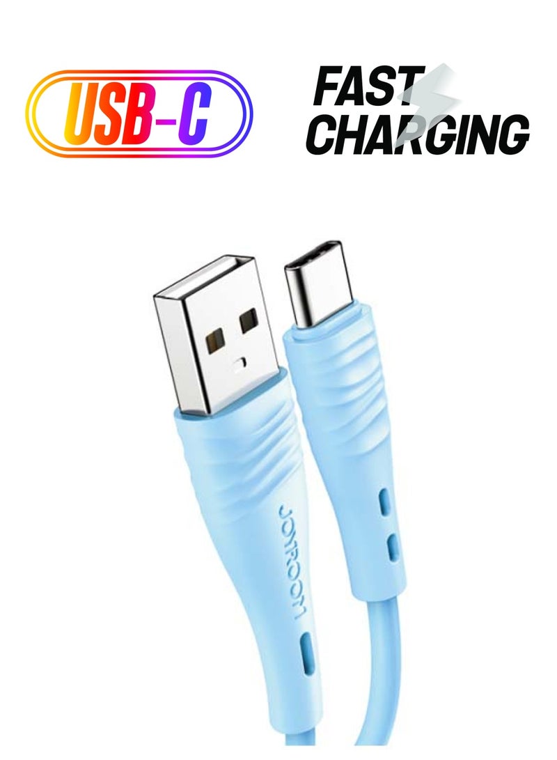 جوي روم كابل مزود بمنفذ USB Type-C للشحن السريع لون أزرق - Image 1