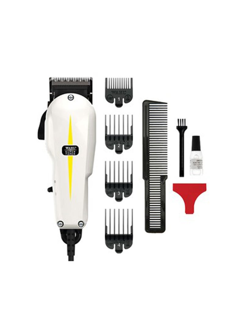 WAHL Professional Super Taper Clipper | Corded| 4 Attachment Combs |Taper Blade | 3 Pin - GCC White - Image 3