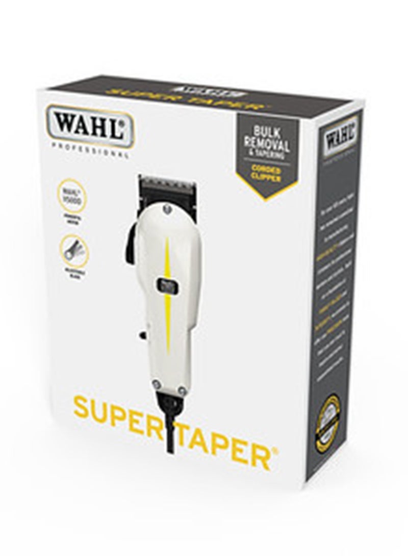 WAHL Professional Super Taper Clipper | Corded| 4 Attachment Combs |Taper Blade | 3 Pin - GCC White - Image 4