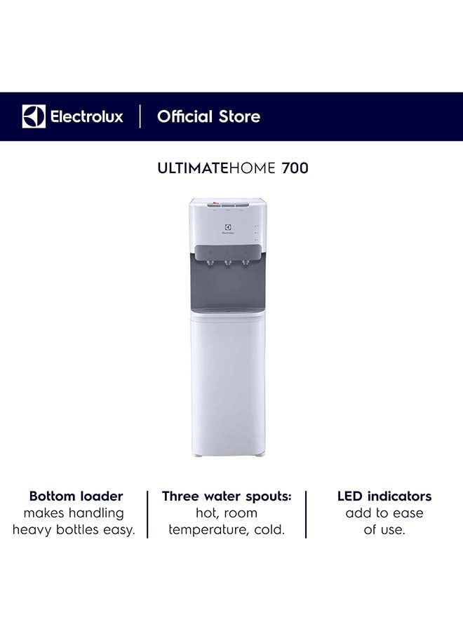 Electrolux - Bottom Loading Water Dispenser, Hot Cold And Ambient Temperature, European Quality Floor Standing Water Cooler With LED Indicator, Child Safety Lock, Best For Home/Office EQAXF1BXWG White - Image 1