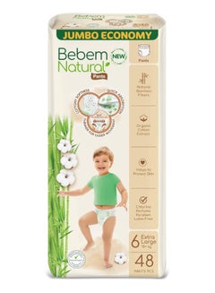 Bebem 48-Piece Extra Large Natural Pants Diaper Size 6 Jumbo 15+ KG  - Image 1