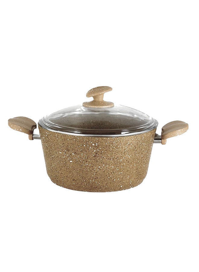 Homemaker 9-Piece Granite Cookware Set Includes 1xScoop, 1xSpoon, 2xDeep Pot 20+24 cm, Low Pot 26 cm, Fry Pan Brown/Clear 26cm - Image 5