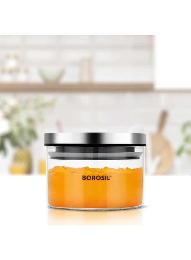 Borosil Classic Jar With Steel Lid Clear/silver 300ml - Image 1