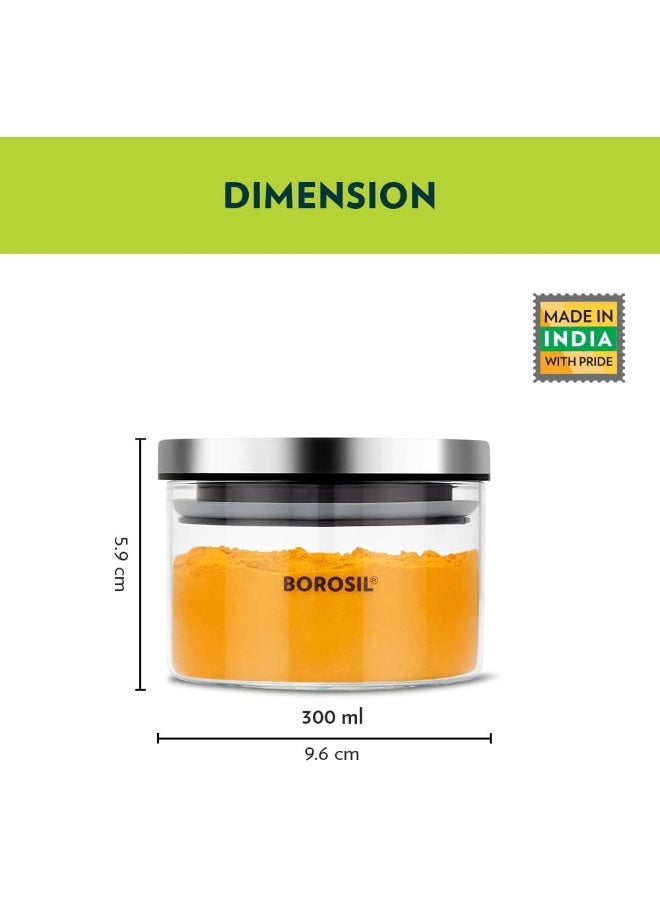 Borosil Classic Jar With Steel Lid Clear/silver 300ml - Image 3