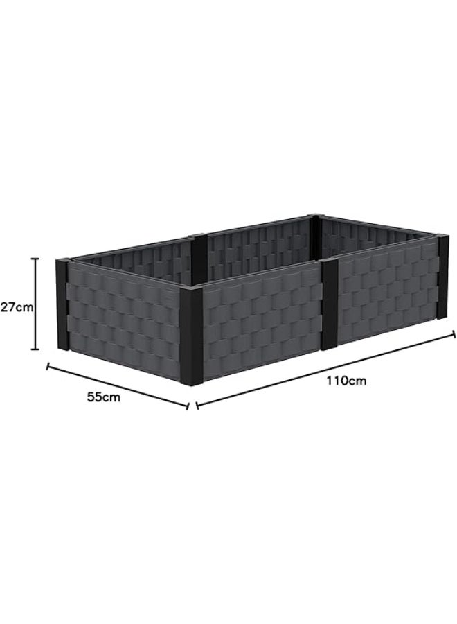 كوزموبلاست سرير حديقة مرتفع مستطيل الشكل رمادي - Image 2
