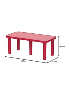 Cosmoplast Rectangle Kindergarten Table-  L 122 x W 61 x H 50.5 cm (Red) Red  - Image 5