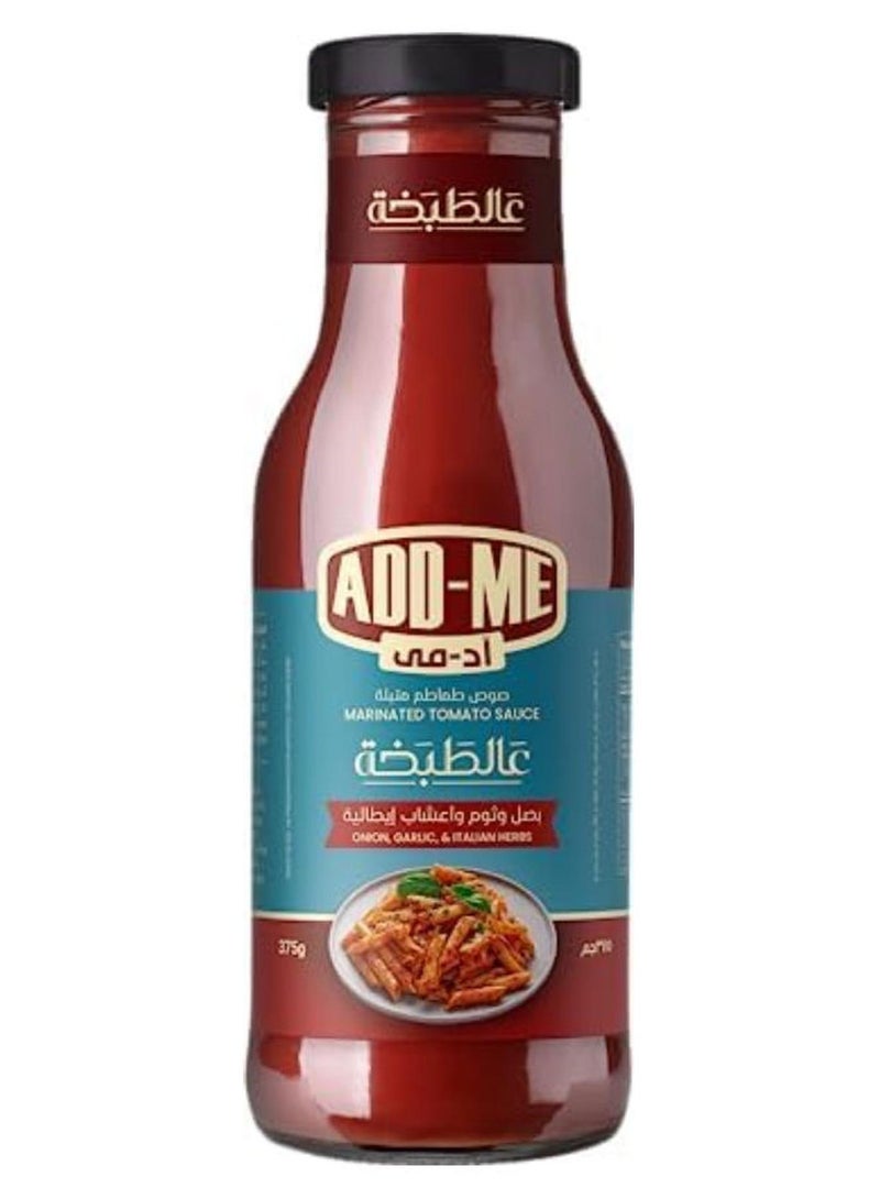 Add-Me Marinated Tomato Sauce -Onion Garlic Iatlian Herbes Tomato 375grams