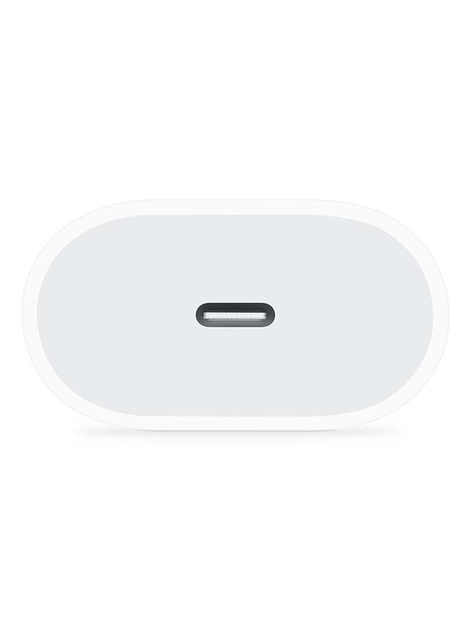 ابل  مقبس محول USB-C بقدرة 20 وات بمسمارين (قابس أوروبي) أبيض - Image 3