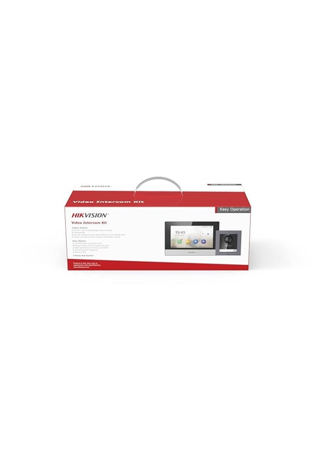 Hikvision DS-KIS602 IP Video Intercom Kit with 4-Port Standard PoE Switch, 7" Touchscreen Indoor Monitor, 2MP Outdoor Door Station, PoE Power & Data, Remote Door Unlock, Two-Way Audio, Night Vision, IP65 Weatherproof, Mobile App Access, Ideal for Villas & Apartments Black 16.93cm - Image 3