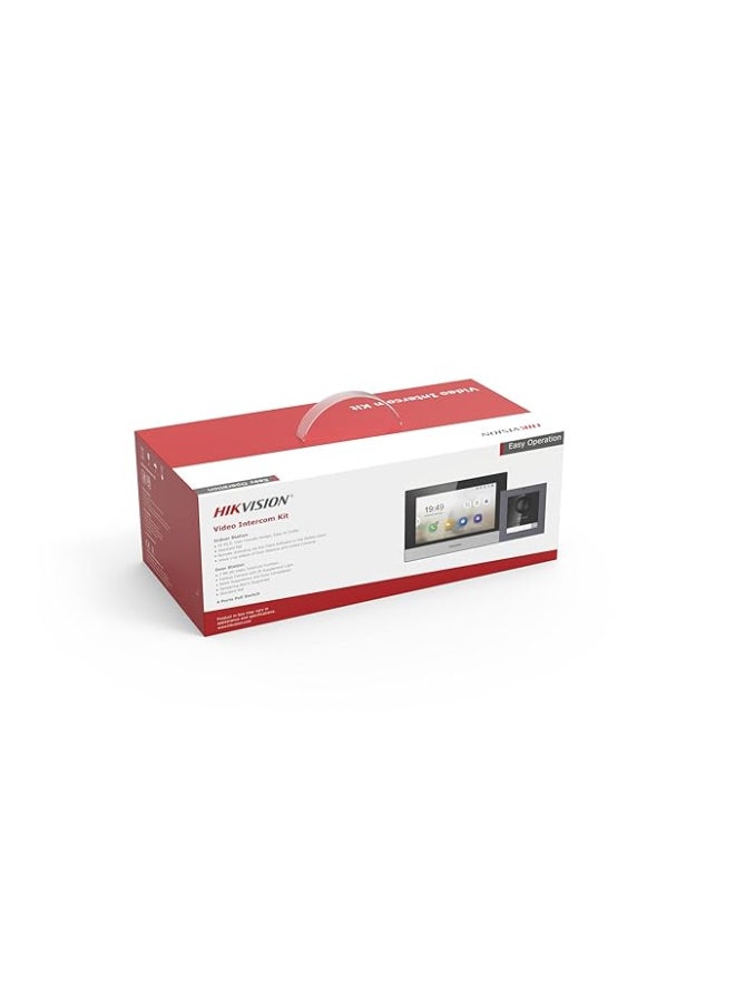 Hikvision DS-KIS602 IP Video Intercom Kit with 4-Port Standard PoE Switch, 7" Touchscreen Indoor Monitor, 2MP Outdoor Door Station, PoE Power & Data, Remote Door Unlock, Two-Way Audio, Night Vision, IP65 Weatherproof, Mobile App Access, Ideal for Villas & Apartments Black 16.93cm - Image 2