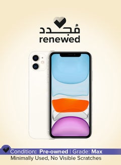 أبل مُجدد - هاتف آيفون 11 بذاكرة داخلية 64 جيجابايت ويدعم تقنية 4G LTE بلون أبيض (2020 - عبوة رفيعة) - مواصفات الشرق الأوسط  - Image 1