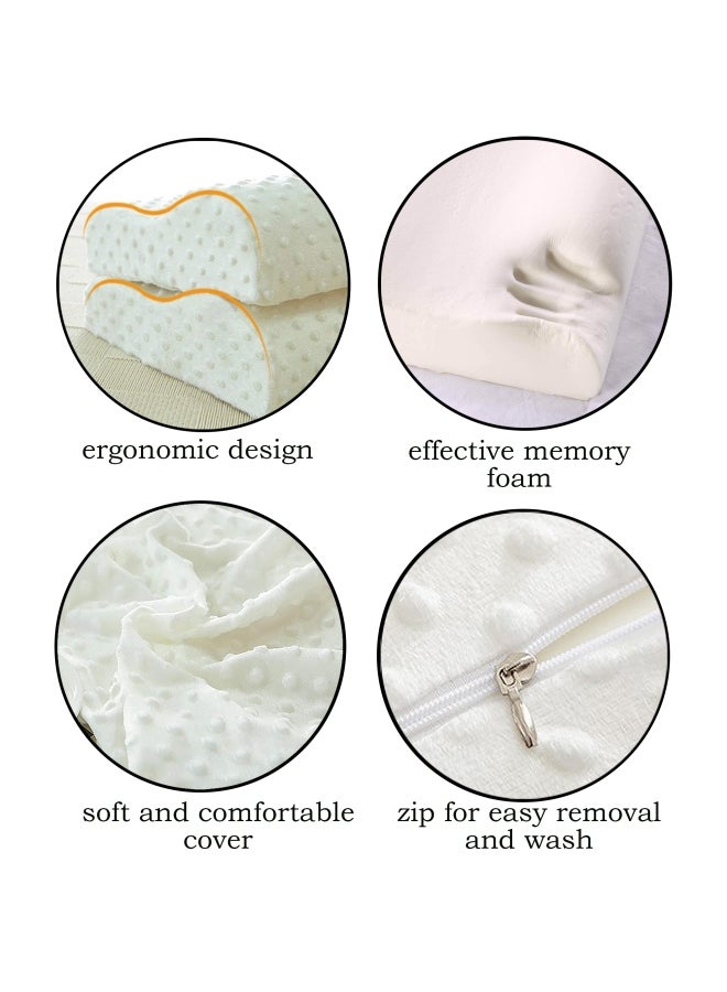 Ergonomic Contour Pillow Memory Foam White 40x60cm - Image 4