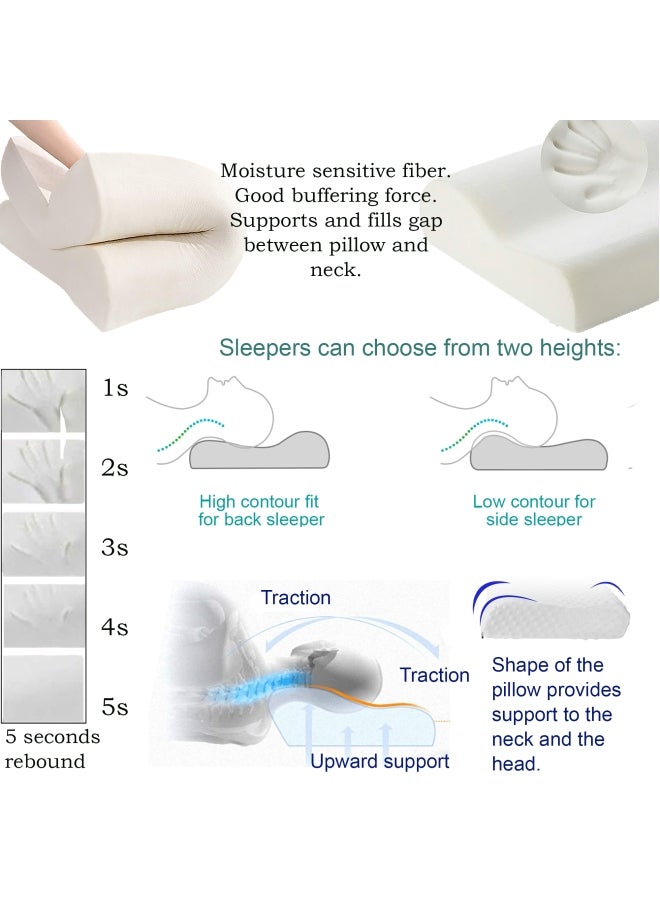 Ergonomic Contour Pillow Memory Foam White 40x60cm - Image 3