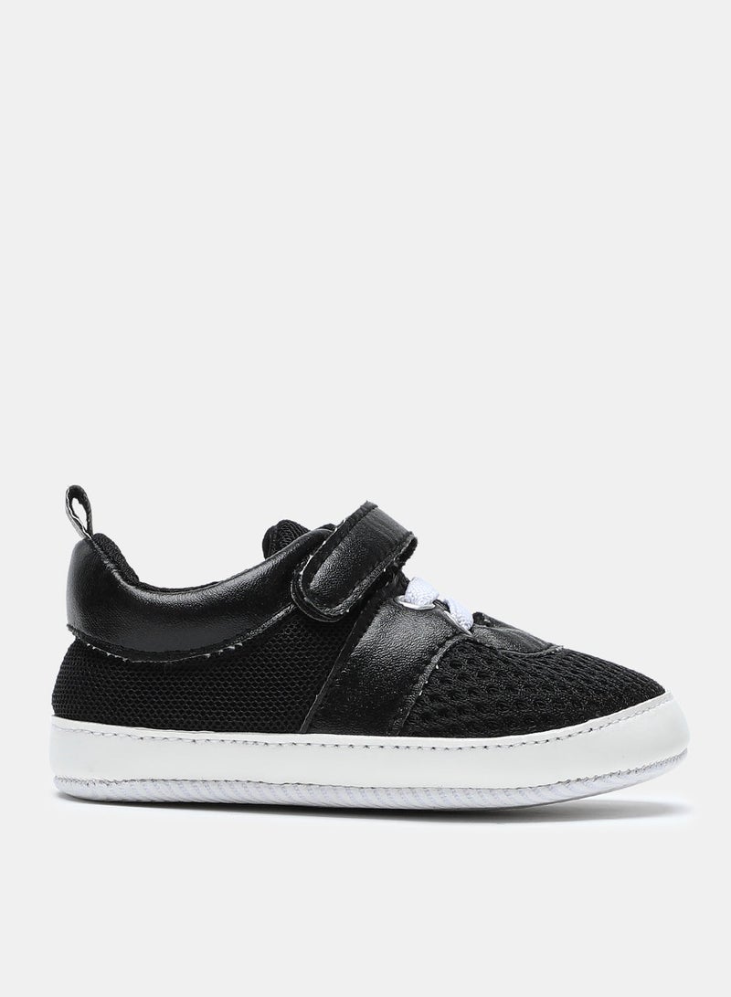 Neon Kids Mesh Detail Low Top Sneakers Black  - Image 1