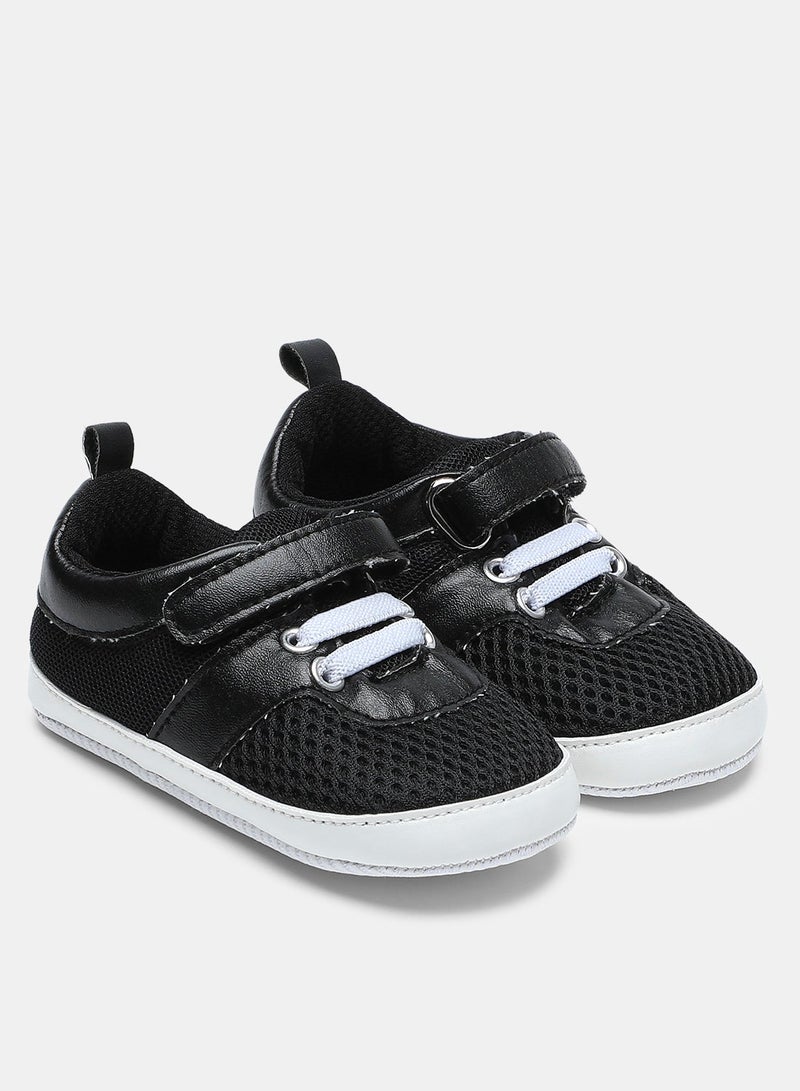 Neon Kids Mesh Detail Low Top Sneakers Black  - Image 2