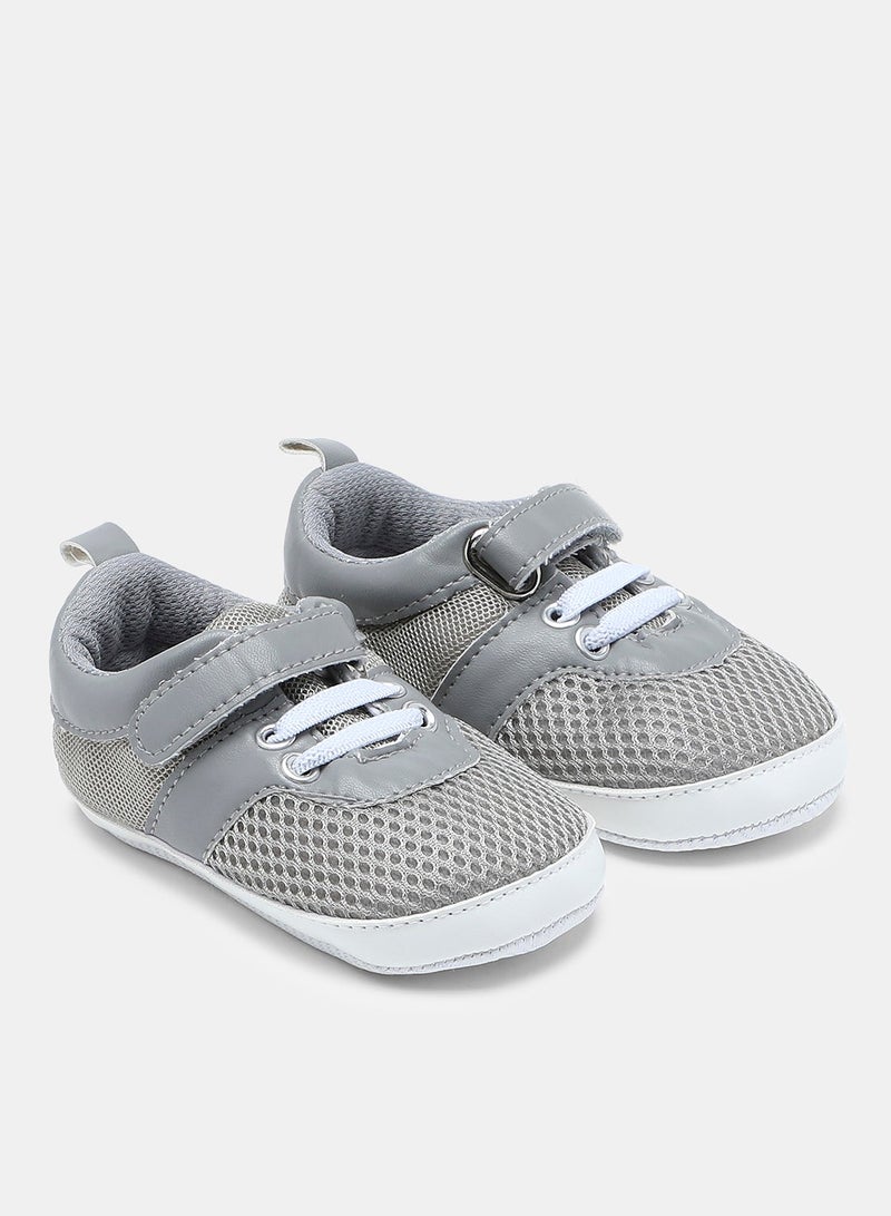 NEON - Kids Mesh Detail Low Top Sneakers Grey - Image 1
