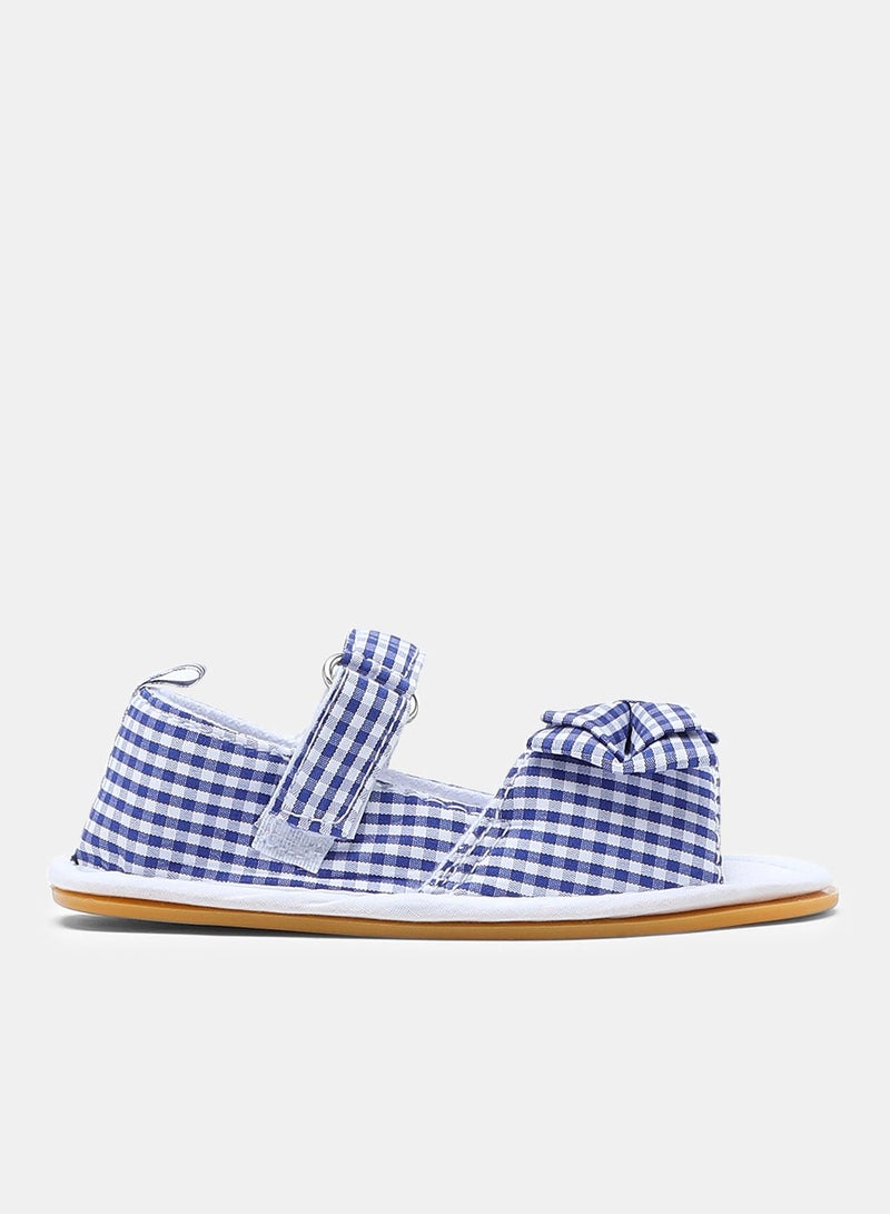 Neon Checkered Pattern Casual Sandals Blue/White - Image 1