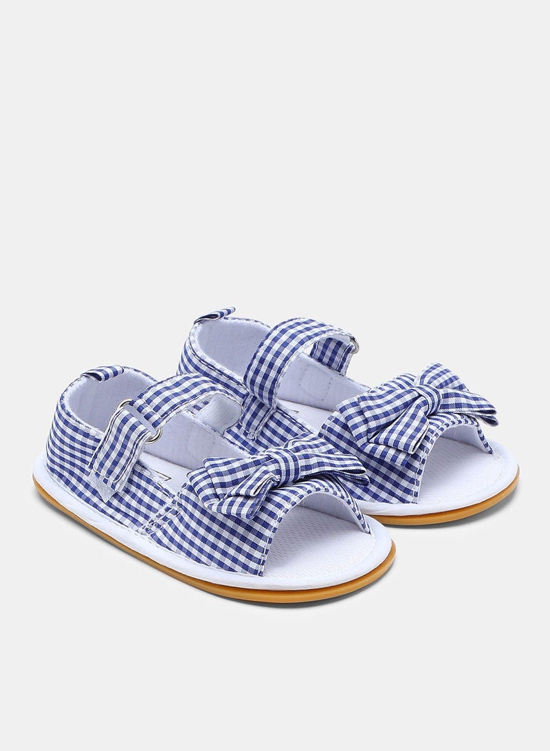 Neon Checkered Pattern Casual Sandals Blue/White - Image 2
