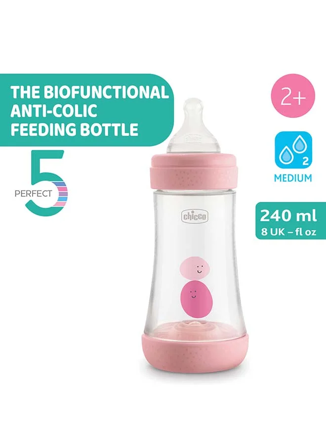 شيكو زجاجة تغذية ورضاعة، 240 مل - لون وردي