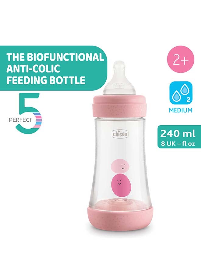 شيكو زجاجة تغذية ورضاعة، 240 مل - لون وردي - Image 2