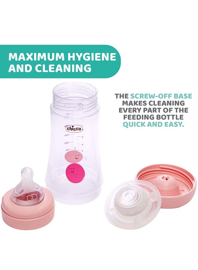 شيكو زجاجة تغذية ورضاعة، 240 مل - لون وردي - Image 4