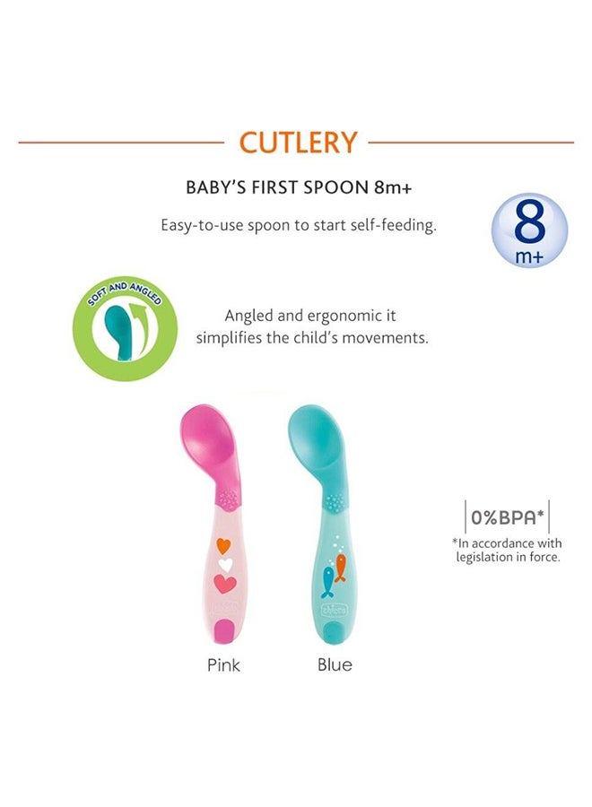 Chicco - Baby'S First Spoon 8M+ Boy, Blue - Image 1