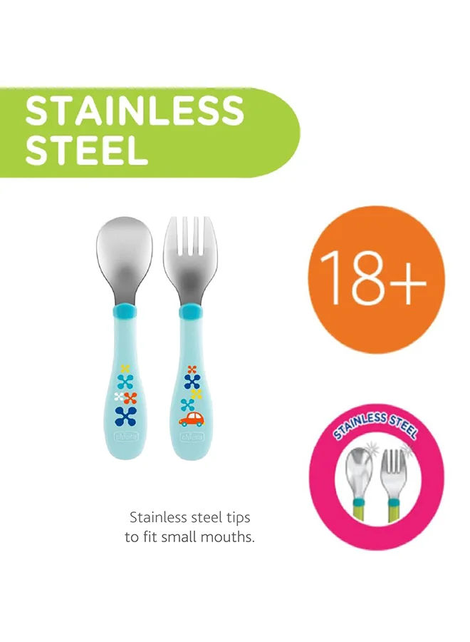 Chicco Metal Cultery 18M+, Blue