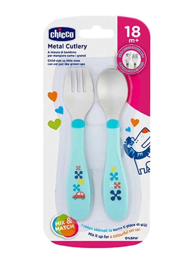 Chicco Metal Cultery 18M+, Blue